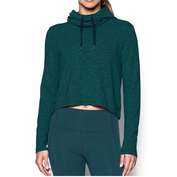 Under Armour Tops - Under Armour Green Plush Terry Hoodie Size S
